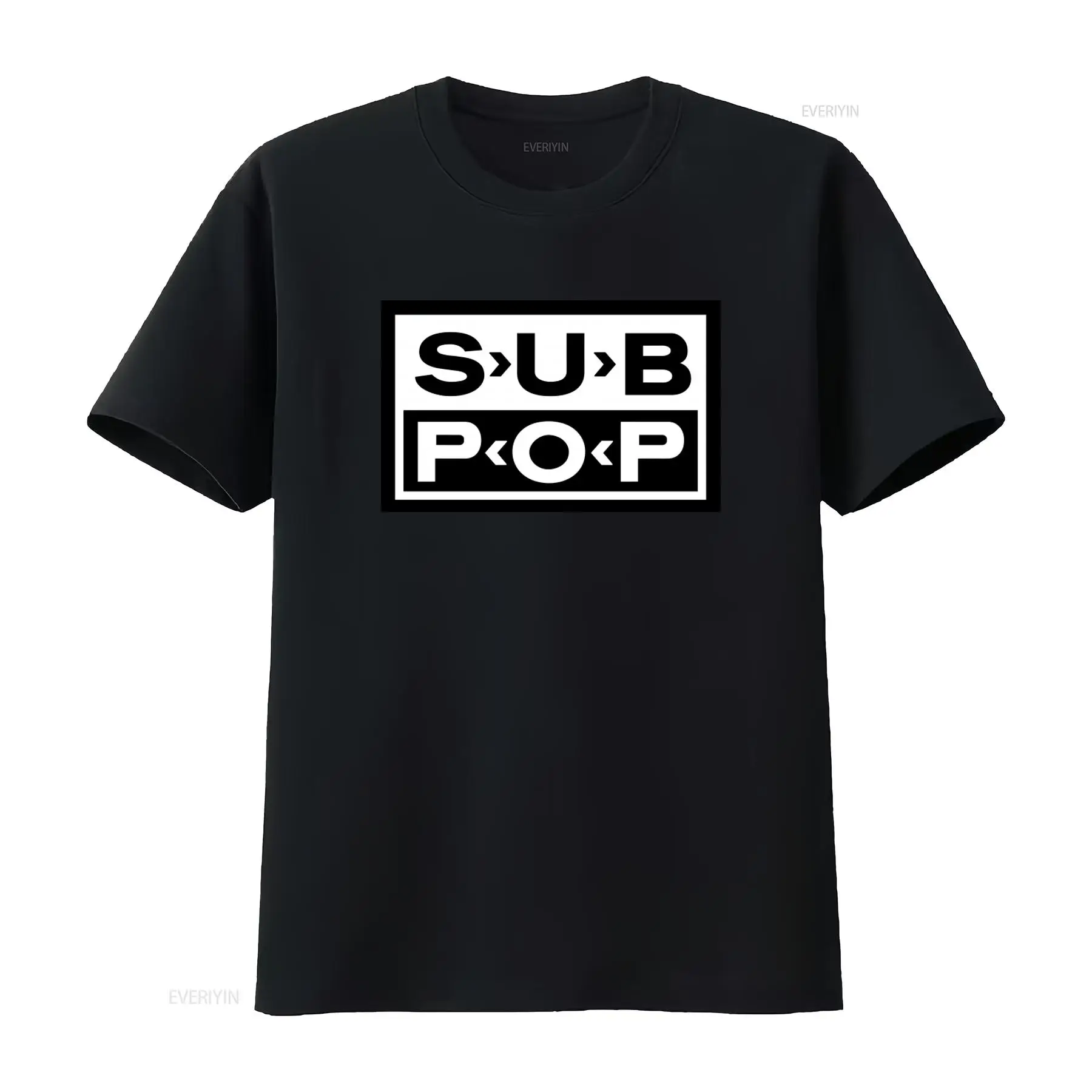 Vintage Fashion Style Men - T-shirt con logo Sub Pop nera