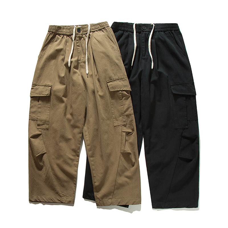Vintage Fashion Style Men - Pantaloni larghi cargo da uomo streetwear