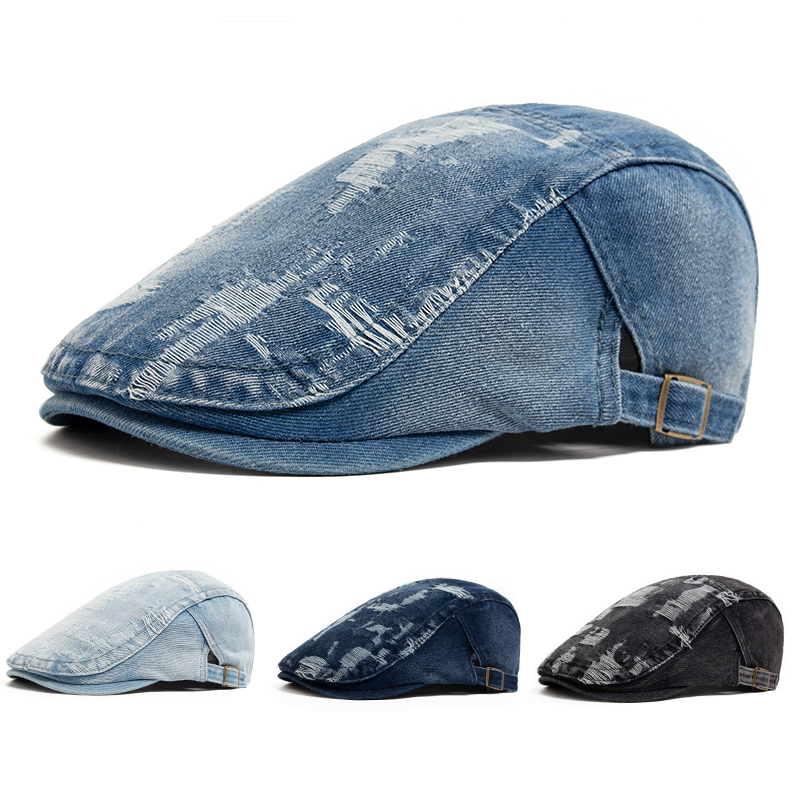 Vintage Fashion Nz - Berretto in denim strappato alla moda