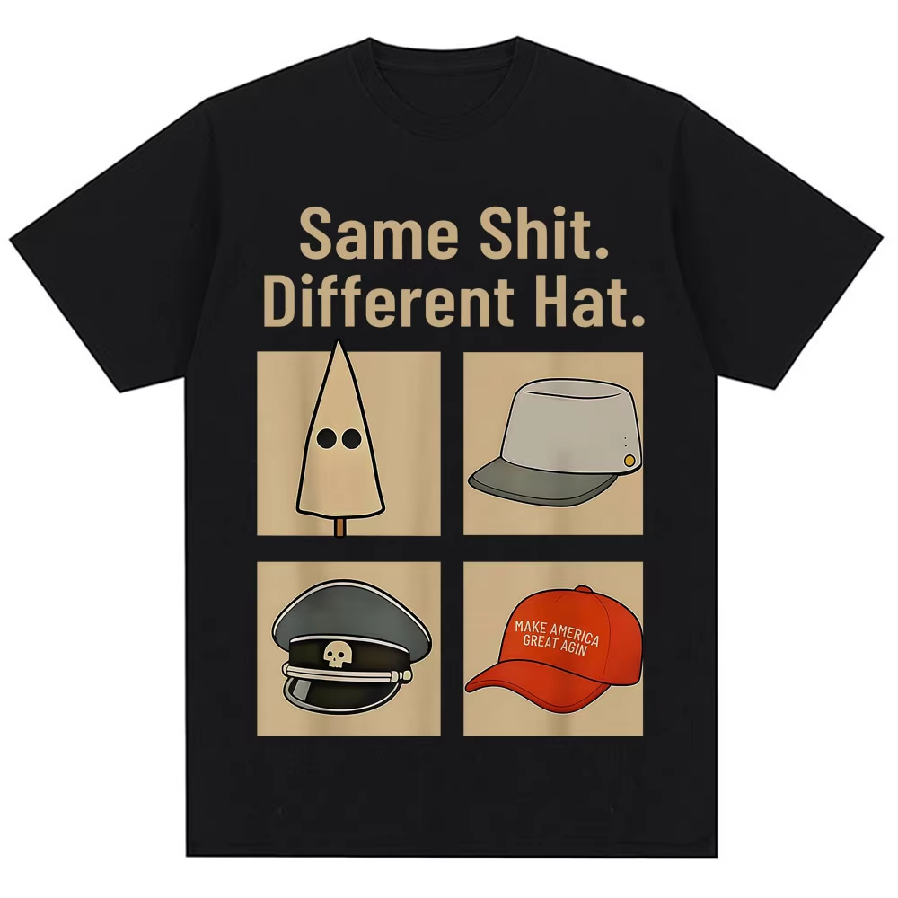 Vintage Fashion Hats - T-shirt con Grafica Meme 'Funny Same