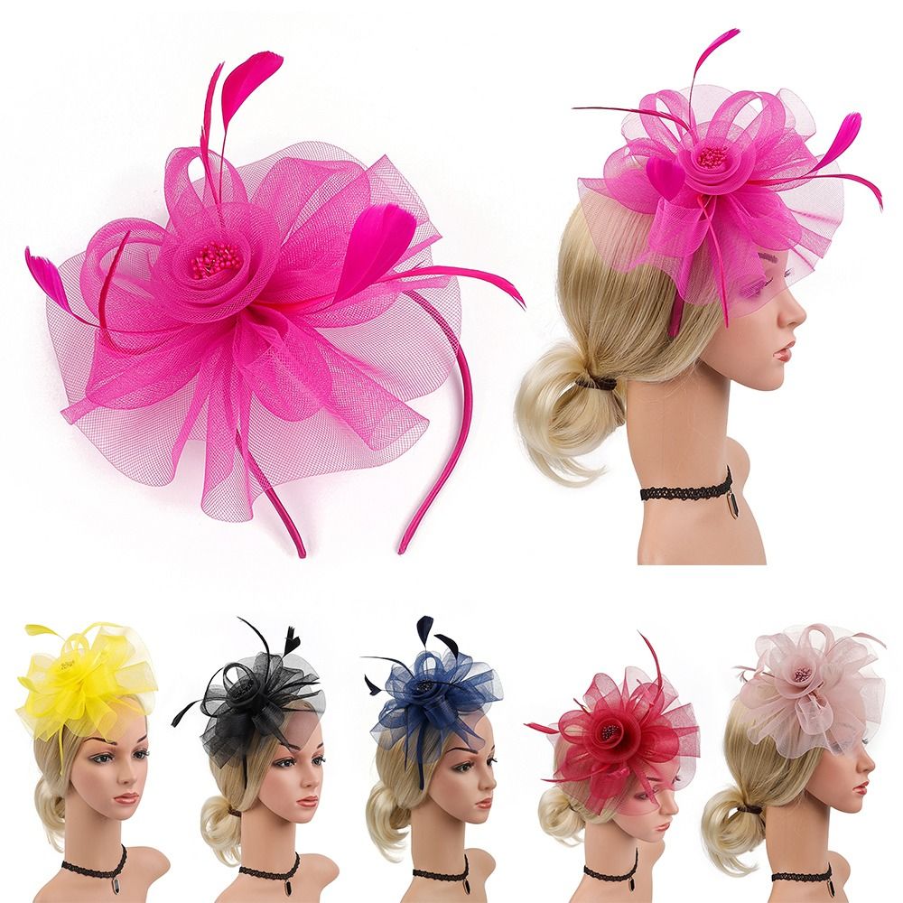 Vintage Fashion Hats - Piume nastro Fascinator cappelli Vintage Mesh