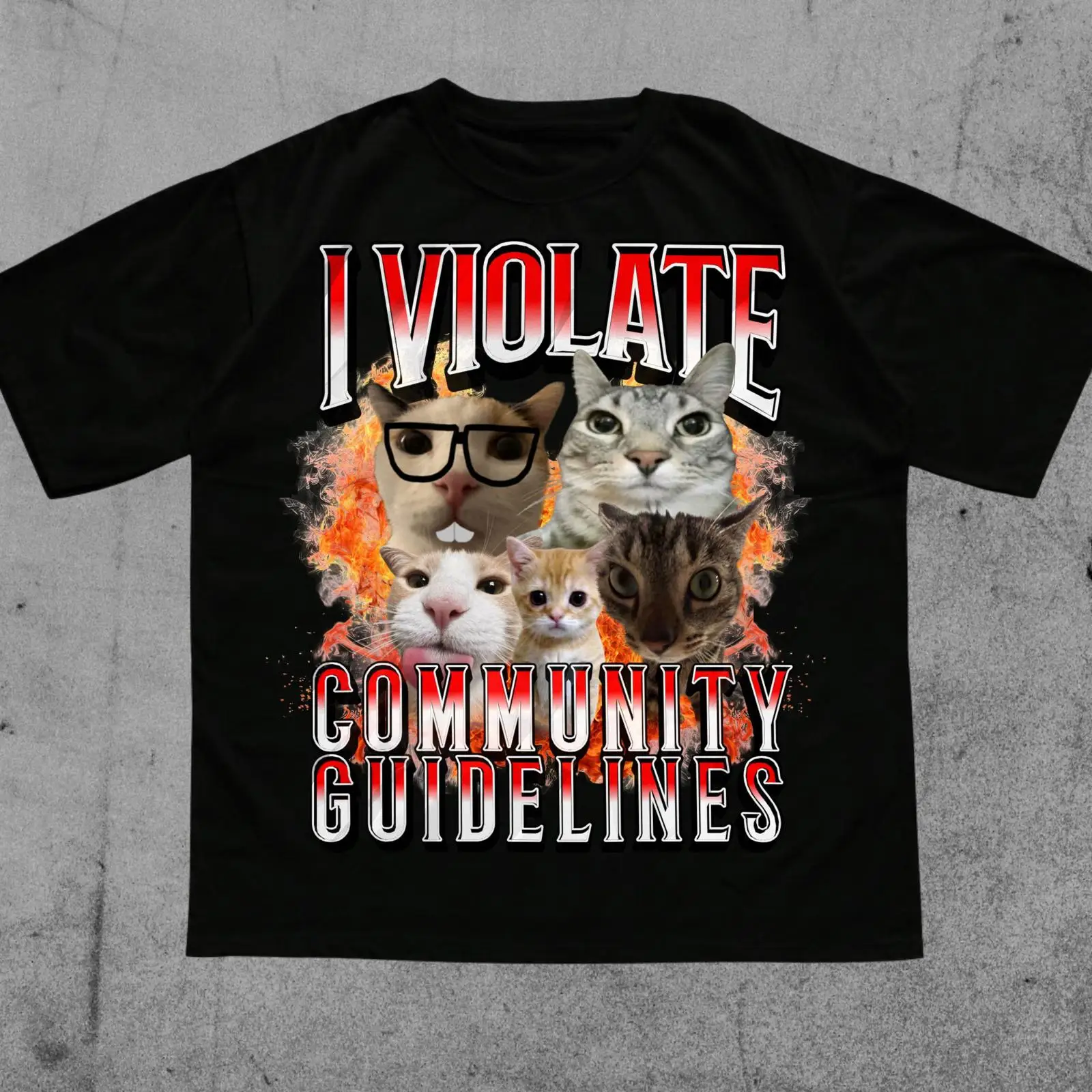Vintage Fashion Gen Z - T-shirt con meme del gatto maledetto