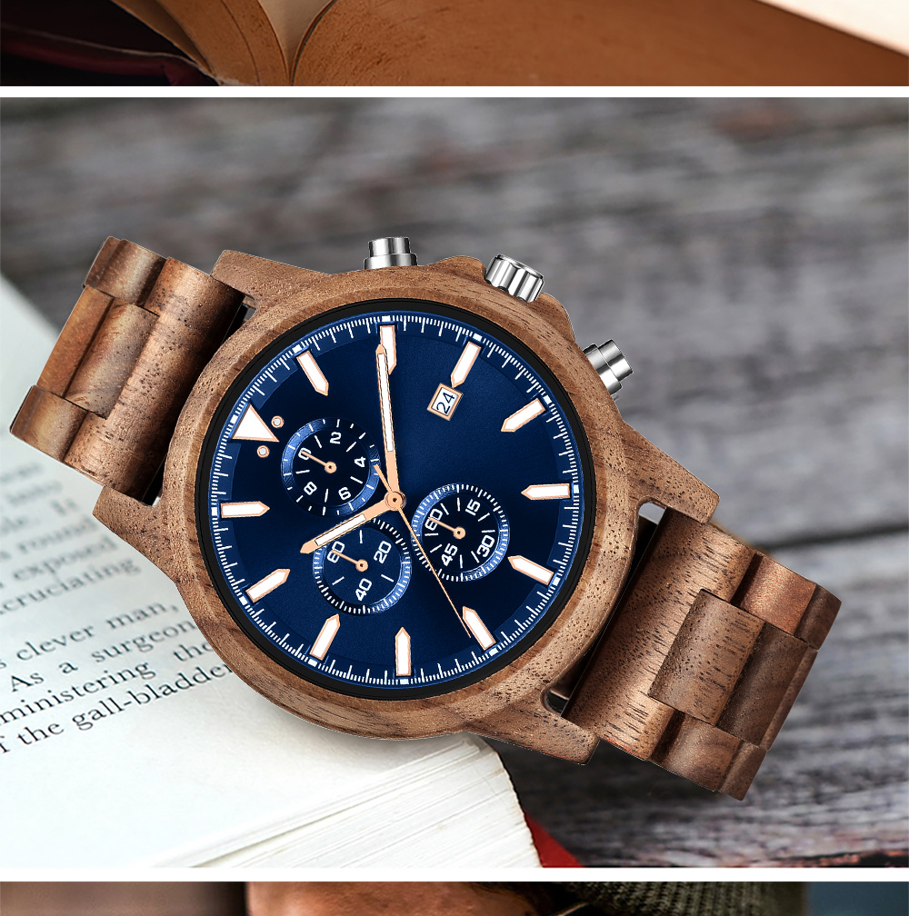 Vintage Fashion Complete - Orologio in Legno da Uomo, Orologi