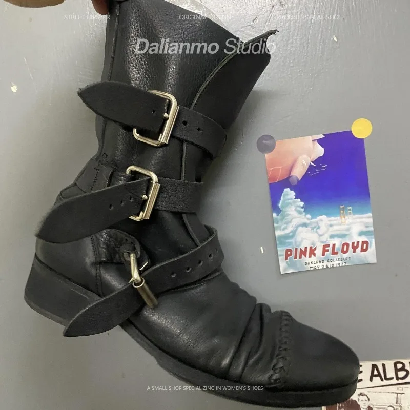 Stivali da moto in vera pelle  - Vintage Fashion Style Men recensione e prezzo