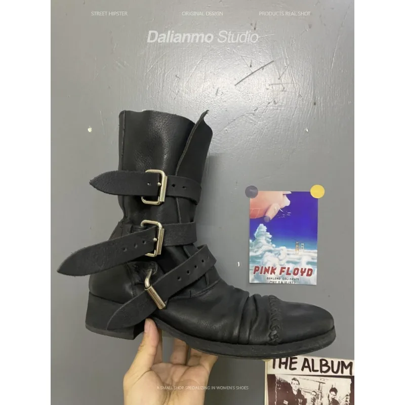 Stivali da moto in vera pelle  - Vintage Fashion Style Men recensione e prezzo
