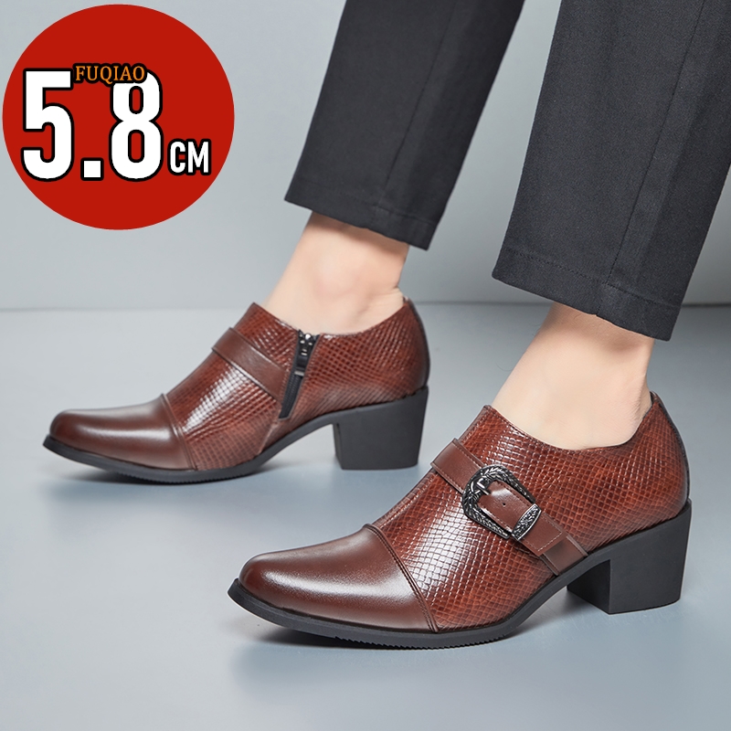 Scarpe in pelle con tacco alto - Vintage Fashion Style Men recensione e prezzo