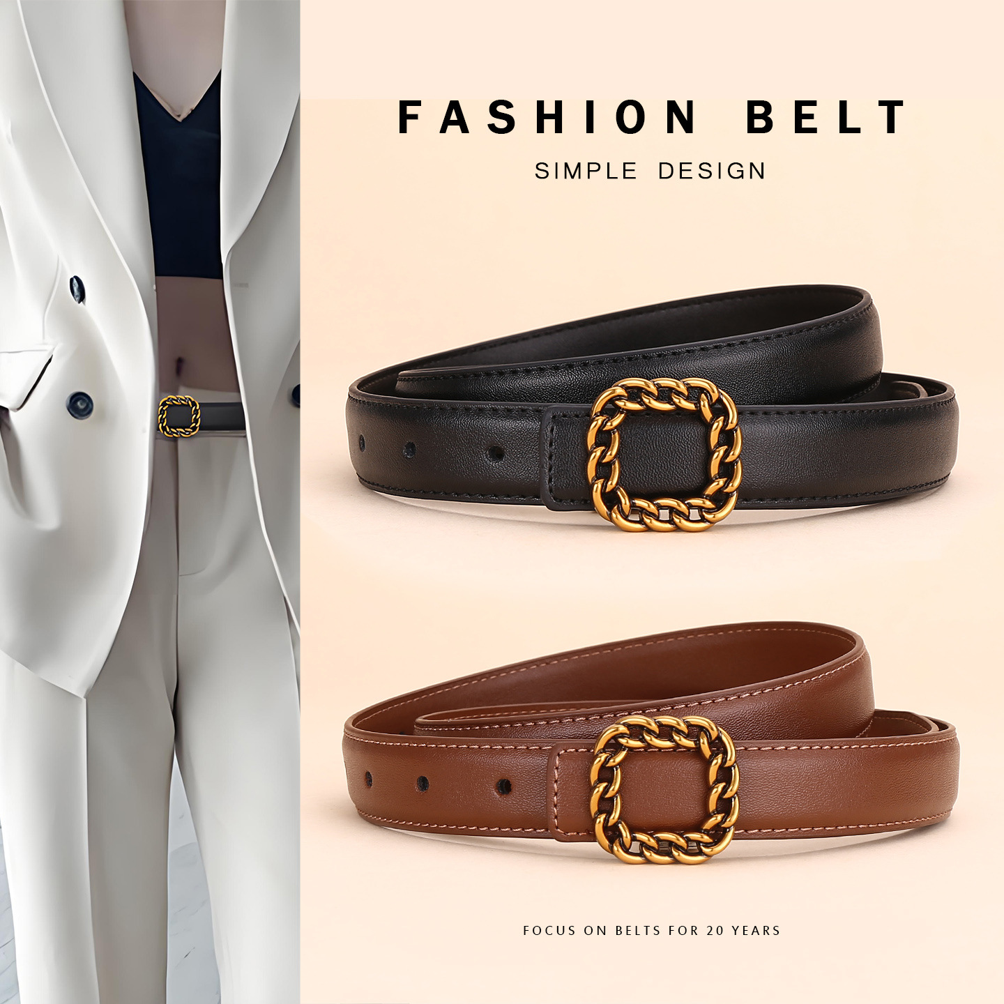 Cintura in Pelle Vintage con F - Vintage Fashion Looks recensione e prezzo