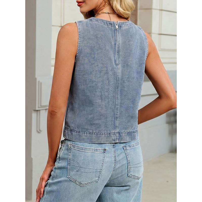 Benuynffy Gilet in denim casua - Vintage Fashion Female recensione e prezzo