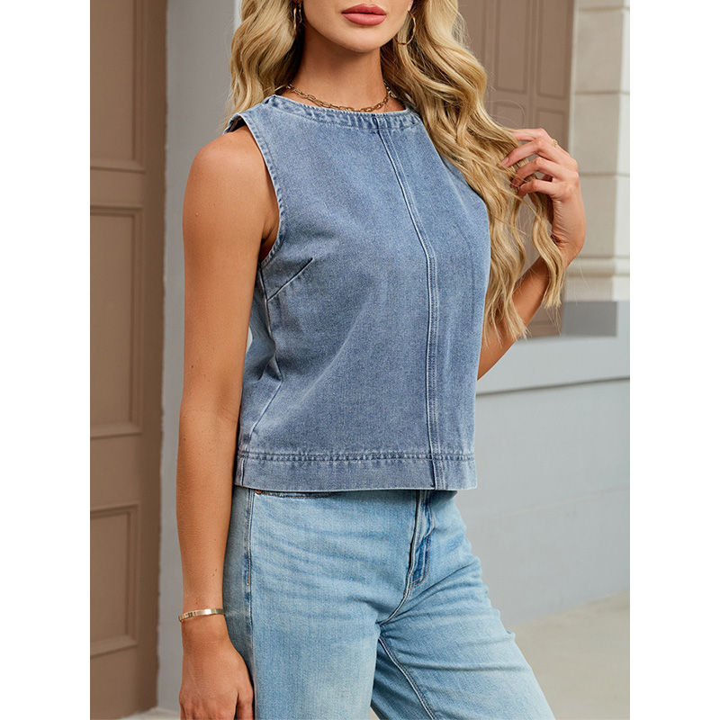 Benuynffy Gilet in denim casua - Vintage Fashion Female recensione e prezzo